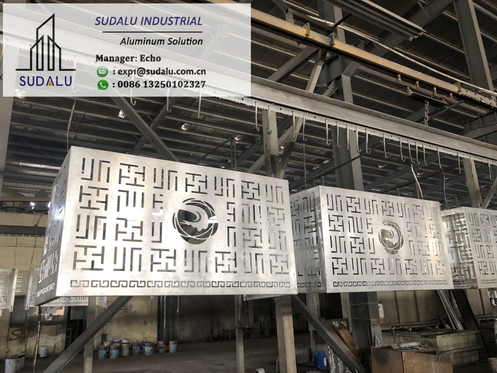 SUDALU Aluminum CNC Curvel Cut Air Condition Decorative Panel Aluminum Perforated Panel