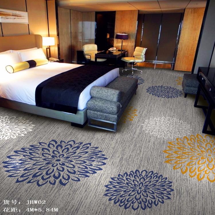Nylon brown printed wall to wall carpet for guest room
