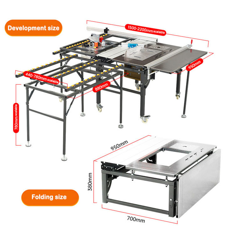 Melamine Sliding Table Panel Saw 5.4KW Portable Wood Cutting Machine
