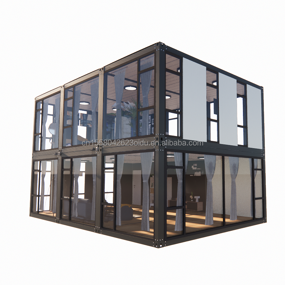 Hotel Flat Pack Steel Product Modern Design Fabricated Apartment by Cbox Luxury Two-Layer Portable Container House