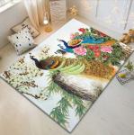 Peacock Pattern Household Bedroom Living Room Floor Carpet Special Style