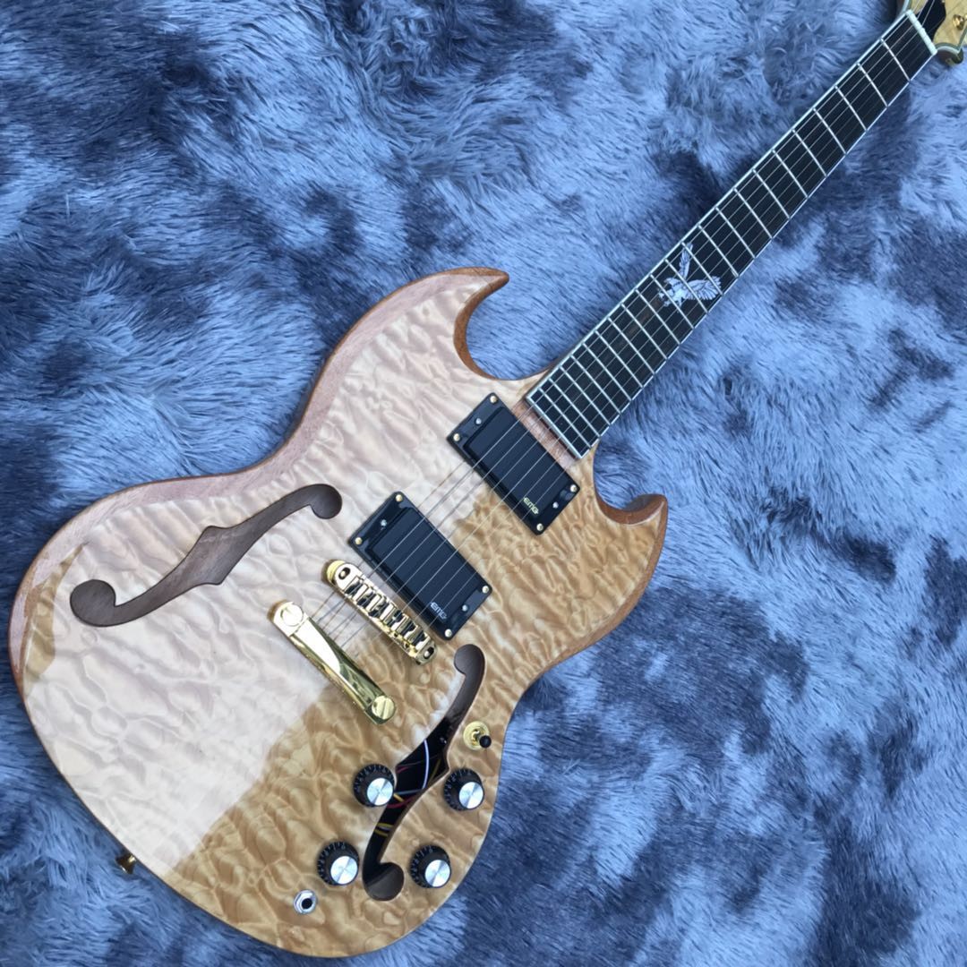 Custom F Hole SG Electric Guitar Mahogany Body Neck