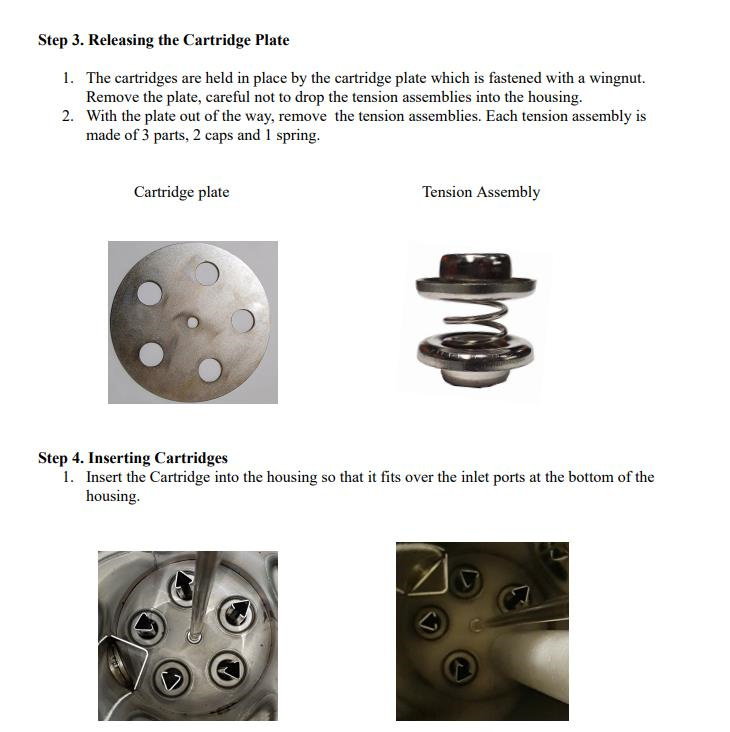 3 Inch Flange In/Out 304 Stainless Steel 7 Cartridge Filter Housing for 40" Cartridges