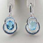 925 Silver 8x10mm Oval Amethyst Cubic Zirconia Dangle Earrings (PSJ03275)