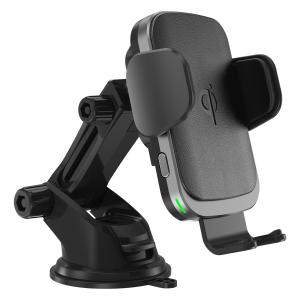 Quality Cell Phone Holder PU Leather 10w Qi Car Wireless Charger wholesale