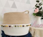 OEM Home Center Decoration Easter Woven Big Blue Cotton Rope Baby Storage