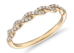 Quality Twist Link Natural Diamond Engagement Rings Fancy Cut 0.41ct ODM OEM wholesale
