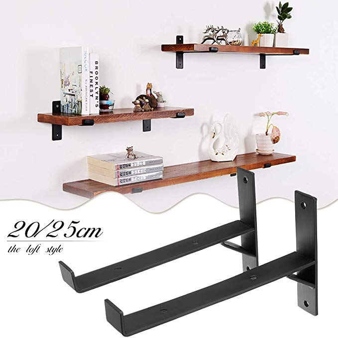 Floating Wall Shelf Bracket Heavy Duty L Shaped Metal Bracket with Powder Coat Finish