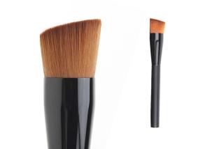 Quality Woman Black Foundation Bevel Brushes With Brown Hair / Black Ferrule wholesale