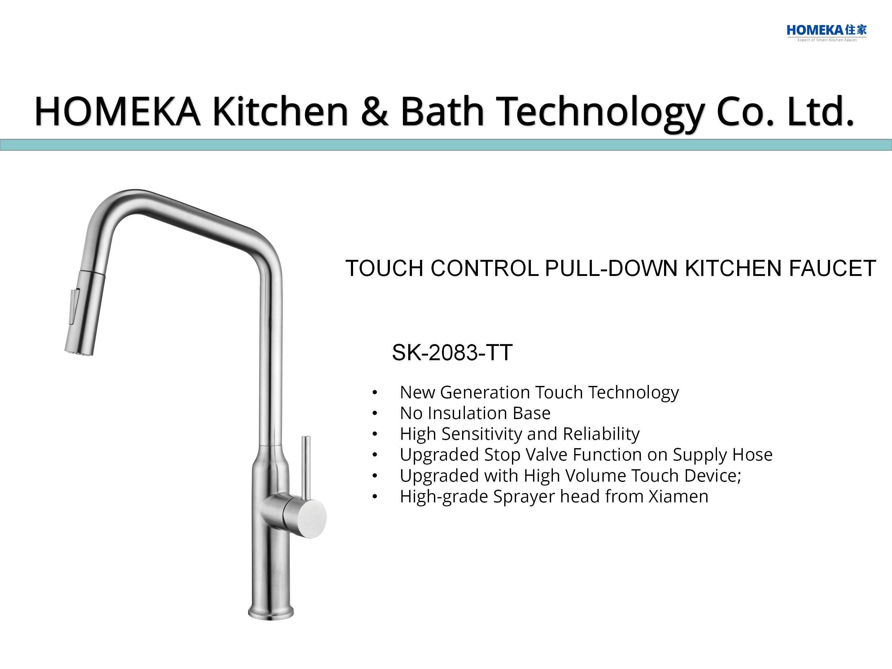 Multiple Spray Wand Touch Sensor Kitchen Faucet Angled Spout Water Mixer Tap Sus304