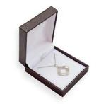Red Leatherette Jewelry Pendant Box , White Insert Small Plastic Boxes For