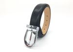 Black 30mm Mens Leather Dress Belt With Single Prong Buckle