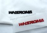 Custom Silicone Heat Transfer Labels OEKO-TEX Black Red Glossy