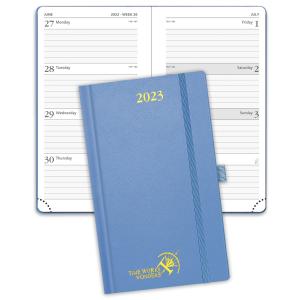 Quality Light Blue Pocket Weekly Planner 2023 Hardcover Monochrome Classic wholesale