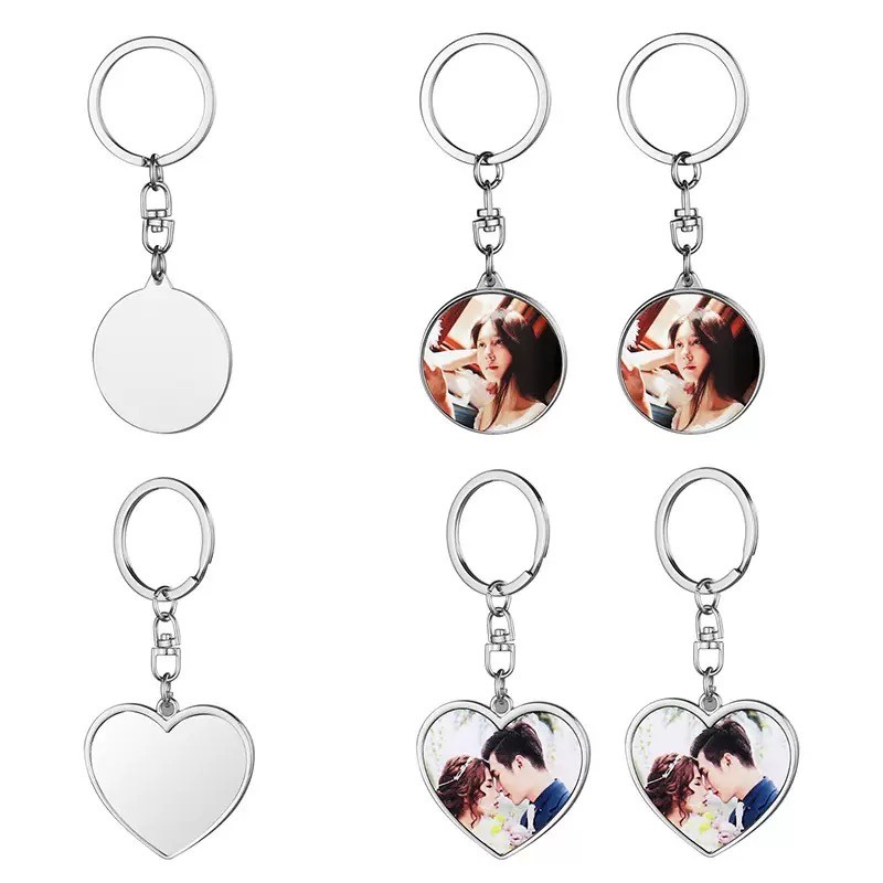 Metal Round SublimationKeyring With Metal Insert For Sublimation Printing