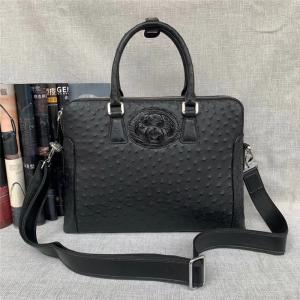 Quality Authentic Exotic Ostrich Skin Businessmen Laptop Briefcase Genuine Real Alligator Leather Male Large Working Handbag wholesale