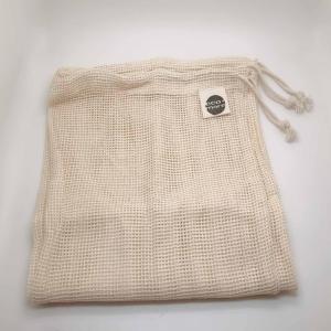 Quality Drawstring Reusable Label Logo Organic Cotton Mesh Bag wholesale