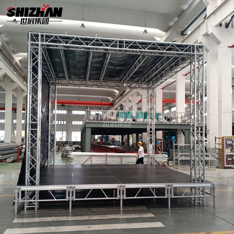 double dugun dj stage truss setup