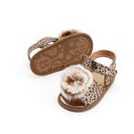 China Factory fashion PU Leather Leopard print 0-18 months infant anti-slip baby