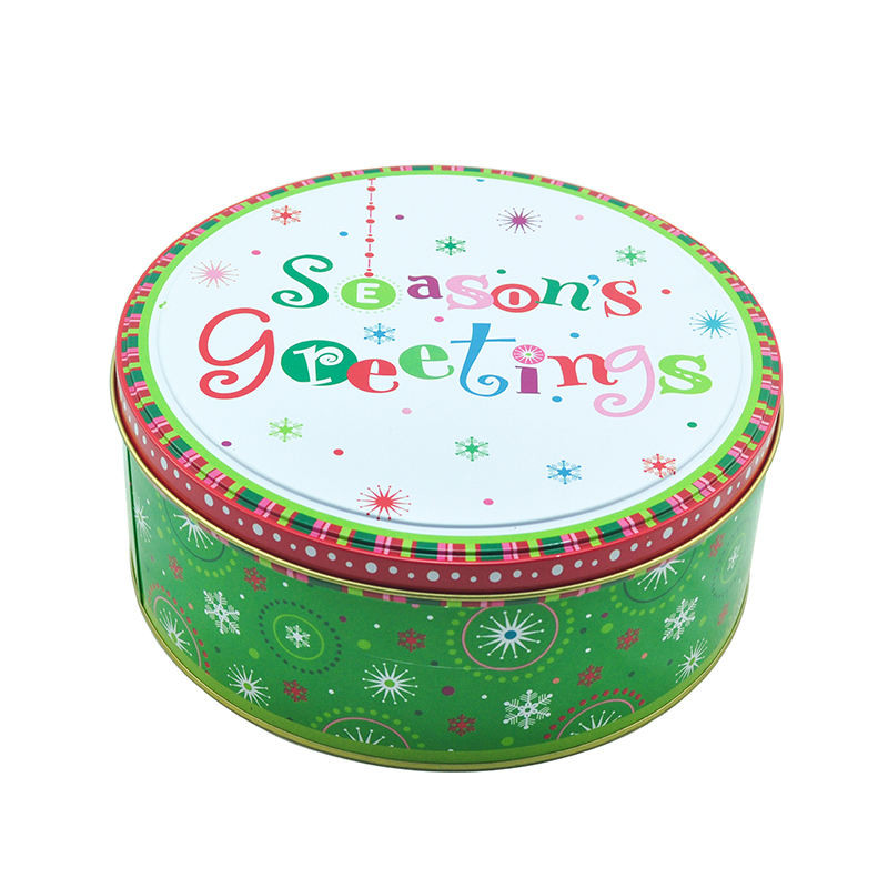 Personalized Tin Box Vintage Cake Tins Food Grade Cookie Gift Tins Round Favor Tins
