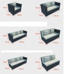 Luxury Modern Patio Garden Furniture Black Rattan Outdoor Sofa Coffee Table Set