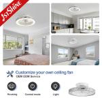 Bedroom Lighting Solution 220V Smart Remote Ceiling Fan with Hidden Blades by