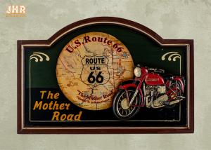 Quality Home Decor Antique Wooden Wall Plaques Resin Motorcycle Wall Decor Pub Signs wholesale