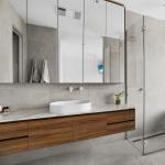 Solid Wood Door YALIG Modular Wood Veneer Single Sink Bathroom Vanity in Modern