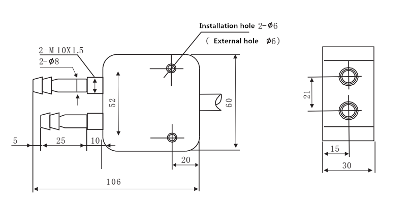 WNK Dry Air Differential Pressure Sensor I2C With Aluminum Housing For Wind