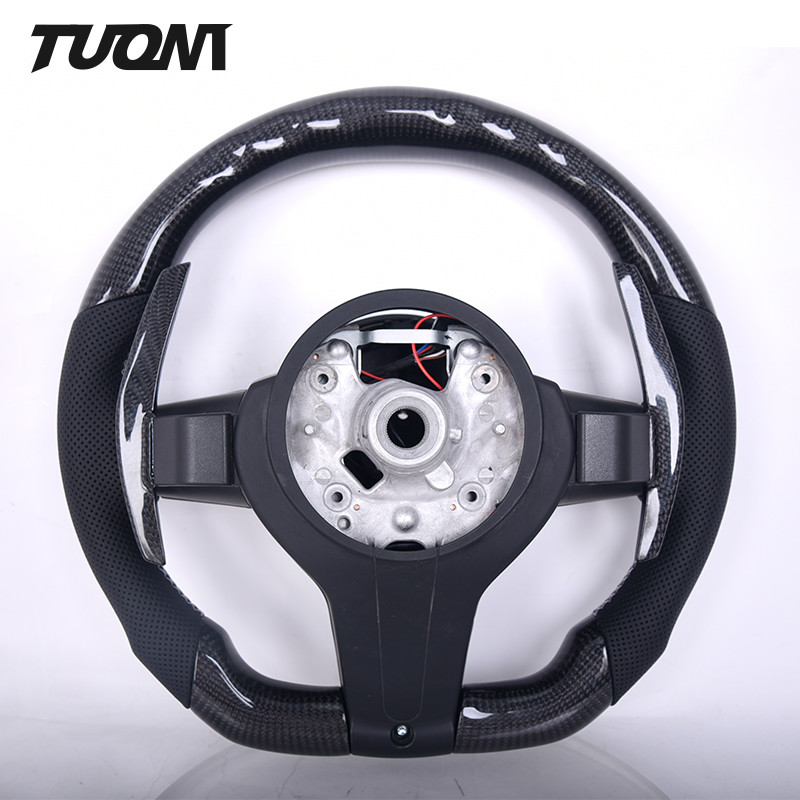 BMW Genuine Leather Carbon Fiber Steering Wheel With LED Design