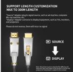 8K HDMI To Optical Converter Cable 4K 60Hz 10M 20M FCC