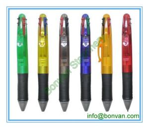 Quality plastic multicolor pen,school use student gift multicolor pen wholesale
