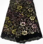 Supoo popular flocking velvet lace Senegal lace african lace fabric for party