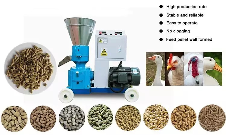 1 year warranty 200-500kg/h feed pellet mill/farm use pelletizer/ chicken feed pellet machine for poultry feed