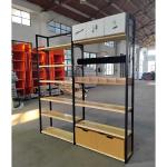Customized Color Wood Gondola Shelving Metal Heavy Duty For Retail Store