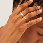 Eternity Band Rings Brazilian 18K Gold Jewelry Star 925 Sterling Silver Dome