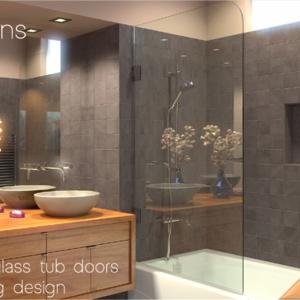 Quality 6mm Tempered Glass Shower screen Foldable Chrome Hinged Tub Door wholesale