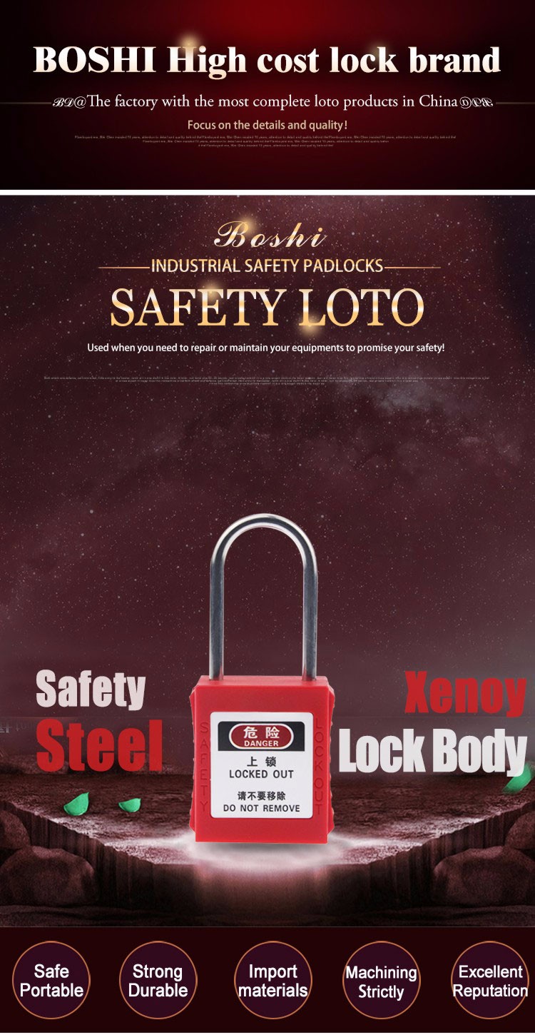 Durable Safety Lockout Padlocks Stainless Steel Shackle Nylon Body With Master Key