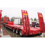Low Bed 4 Axle Heavy Duty Lowboy Truck Trailer / Container Diesel Semi Tractor