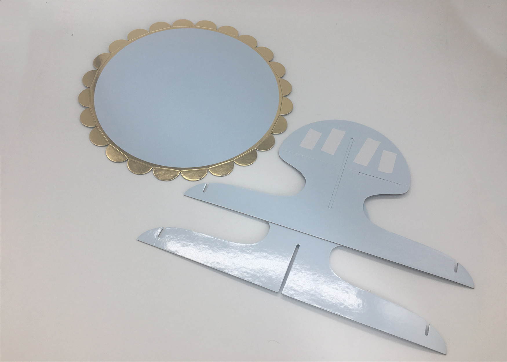 Custom Disposable Party Table Decorations One Tier Blue Paper Cake Stand