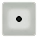 Super Clear Bathroom Wash Basins Tempered Glass White Seamless Square Sink Bowl