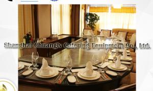 Quality Arch Shape Stainless Steel Commercial 12 Seats Teppanyaki Grill Table Electromagnetic Heating wholesale