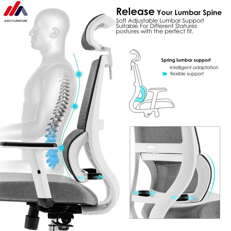 Metal Frame Executive Office Chair Comfortable Mesh Ergonomic PC Chair for Long Hours