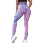 Tie Dye Xl Workout Leggings Polyester Spandex Material Butt Lifting Breathable