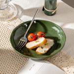 24-Piece Ceramic Dishes Set Green Pumpkin Kitchen Utensils For Porcelain Table