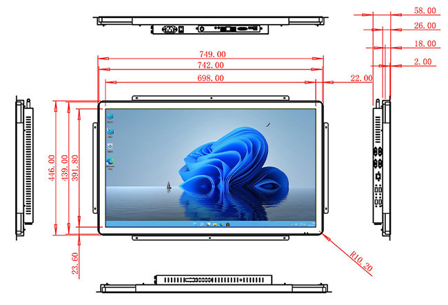 32-Inch Windows Interactive Vision Console for Large-Scale Retail Interfaces, Public Service Dashboards, Command Centers, and Educational Platforms