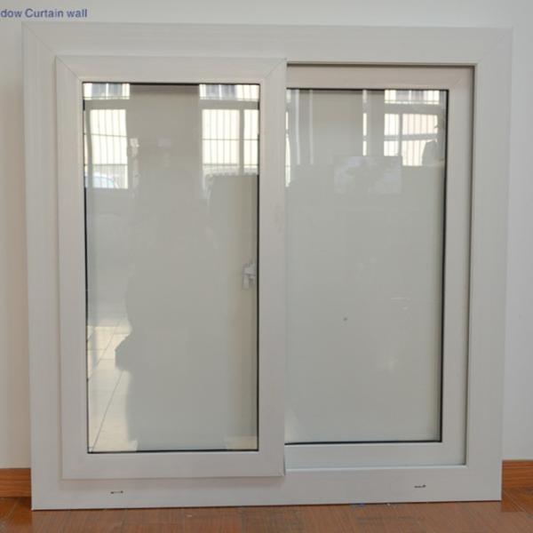 Double Tempered Glasses PVC Sliding Windows Customized Folding Upvc Windows
