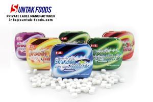Quality 15g Supplement Sugar Free Round Mint Candy Tablet Tin Packaged wholesale