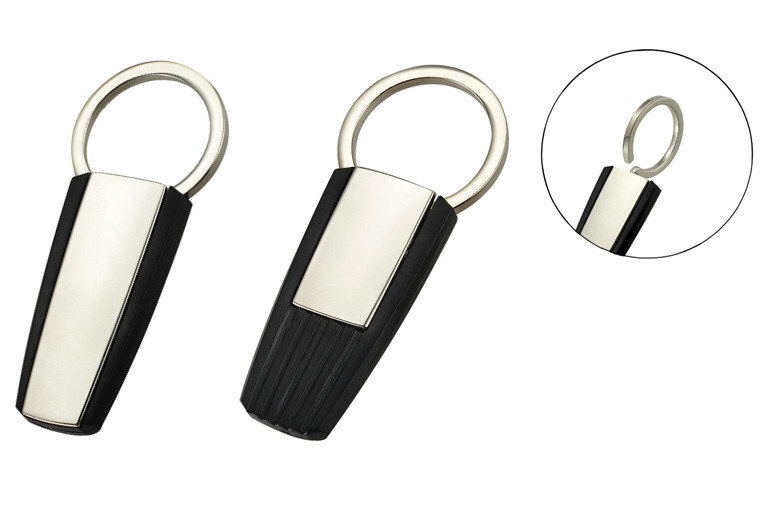 Trapezoid ABS Plastic Metal Key Holder Keychains Silver Electroplating