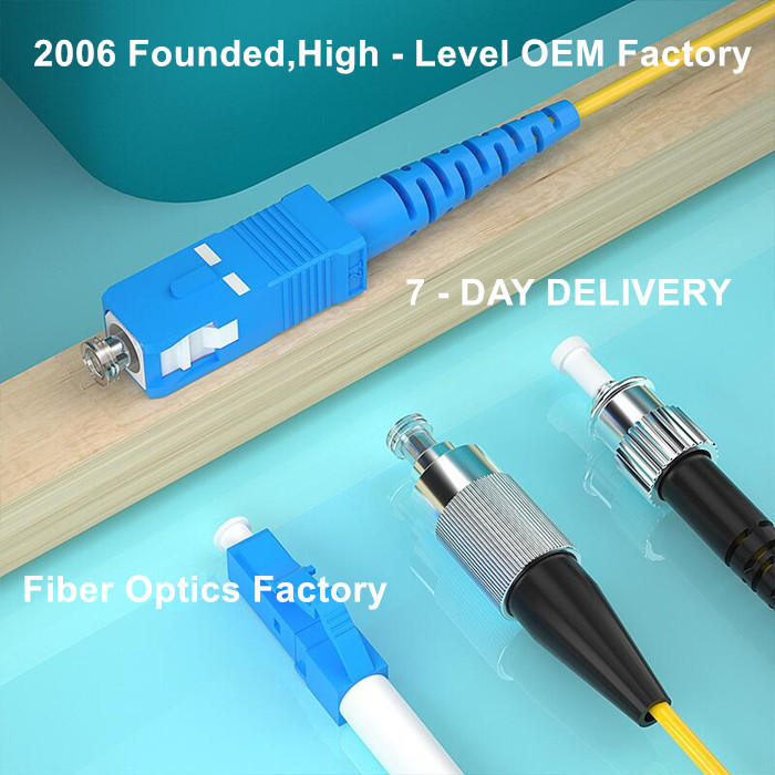 90 Degree Boot 9/125 Micron Duplex LC-SC UPC SM Patch Cord For CATV
